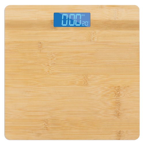 BASCULA DE BAÑO CON TEMPERATURA DE BAMBU