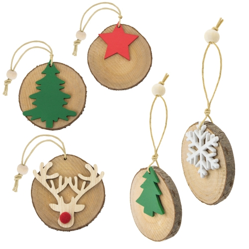 SET ADORNOS DE MADERA (5 PCS) "LOPPI"