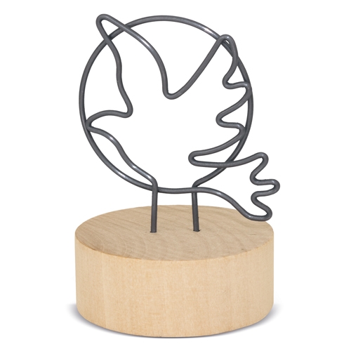 MEMO CLIP CON BASE DE MADERA