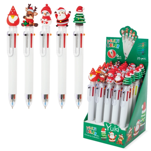 SET NAVIDEÑO BOLIGRAFOS MULTICOLOR "YUKI"