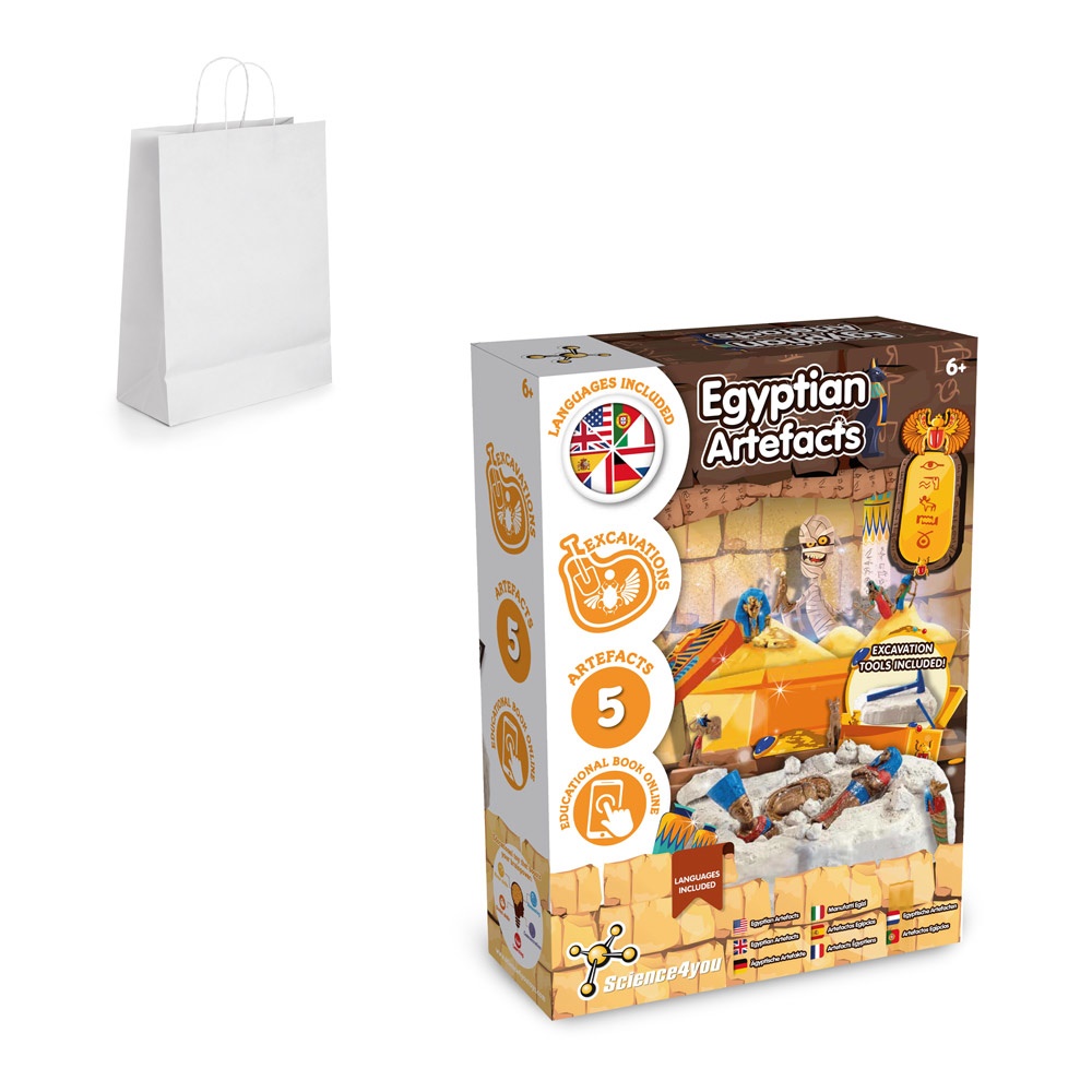 Ancient Egypt Excavation Kit II. Juego educativo suministrado con una bolsa de regalo de papel kraft (90 g/m²), fabricado con material certificado FSC™ y otros materiales controlados