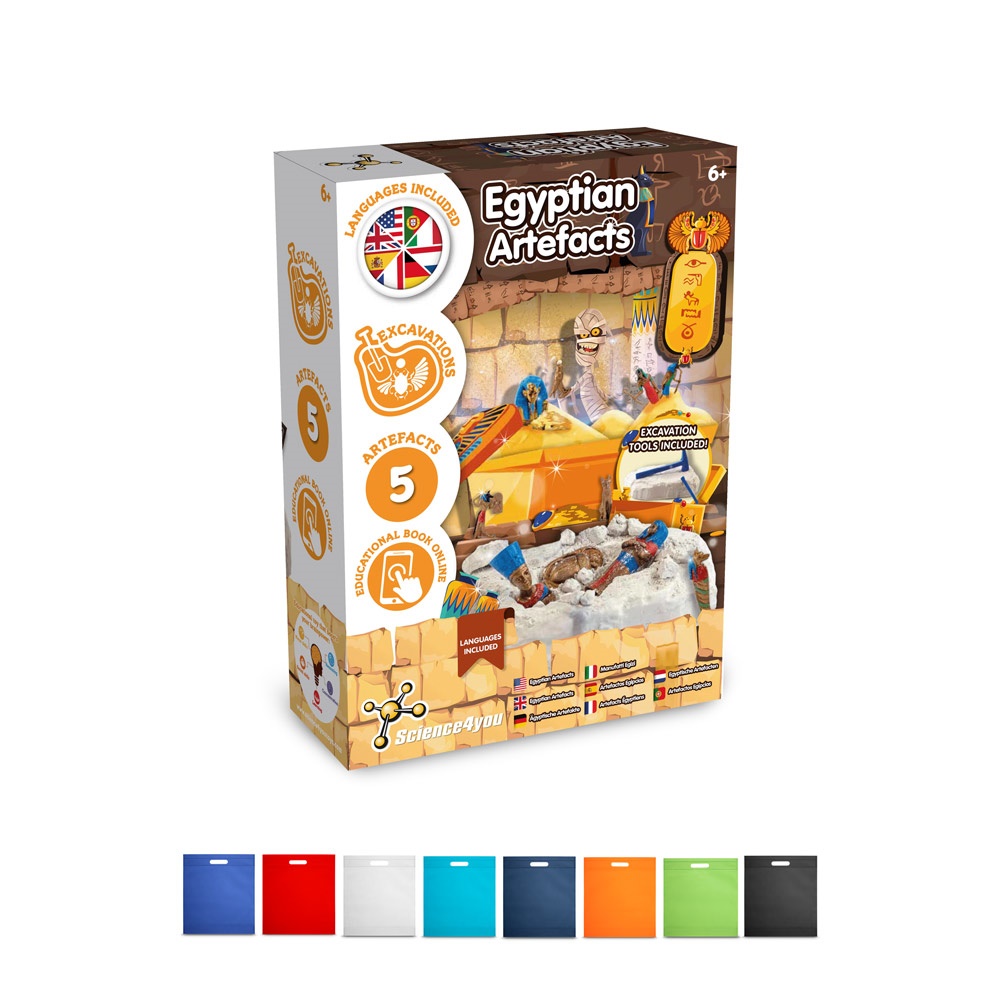 Ancient Egypt Excavation Kit IV. Juego educativo suministrado con una bolsa de regalo de non woven (80 g/m²)