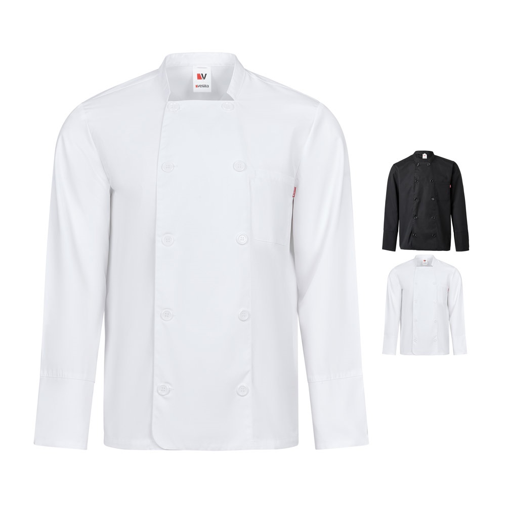 VL KALI. Chaqueta de cocina de manga larga (175g/m²), en algodón (35%) y poliéster (65%)