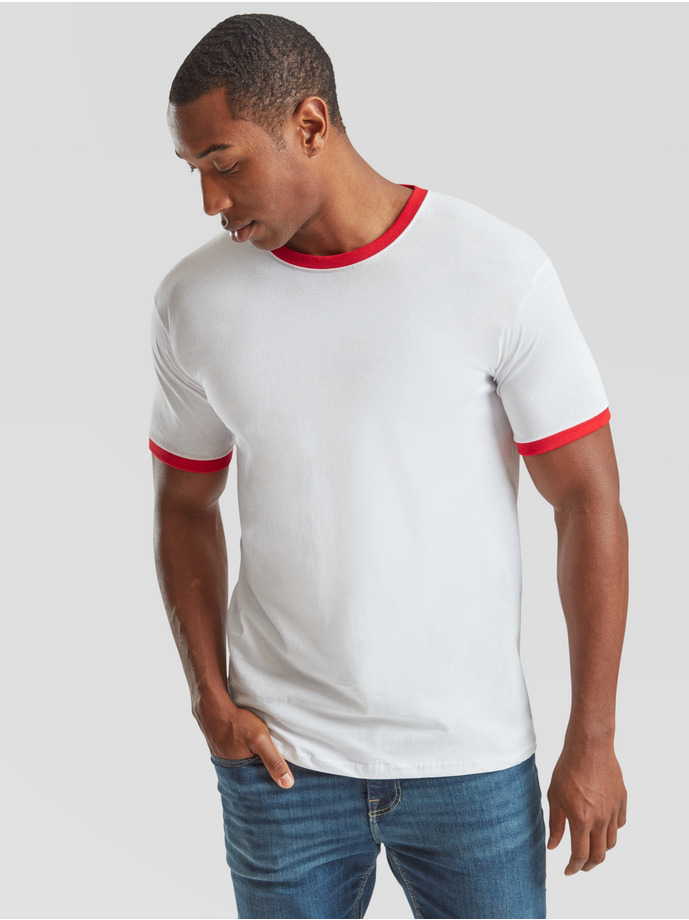 Ringer Tee Navy Body White Trim 2XL