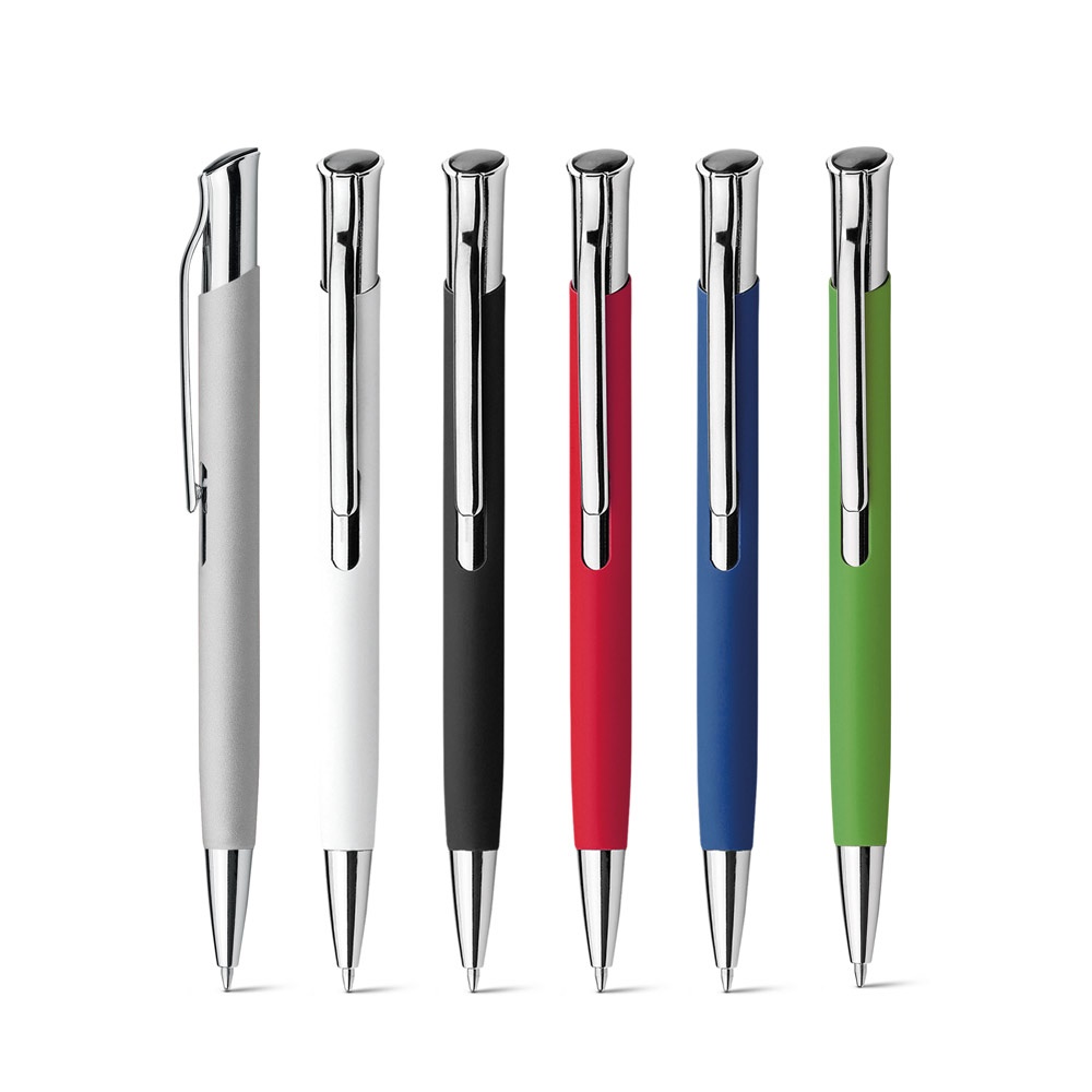 OLAF SOFT. Bolígrafo de aluminio con acabado de goma