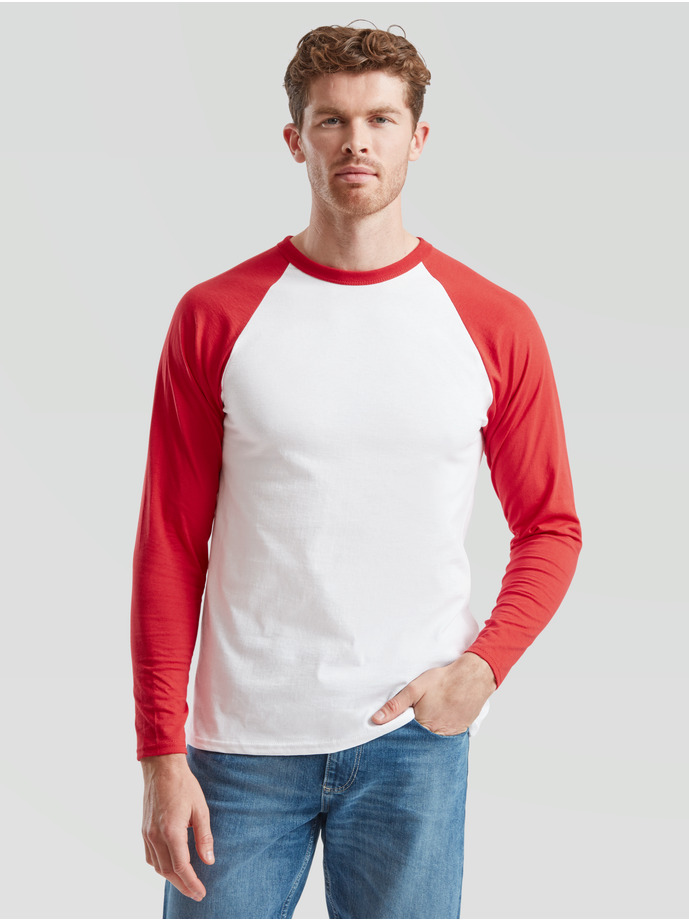 Baseball L/S Tee White /Royal Blue 2XL