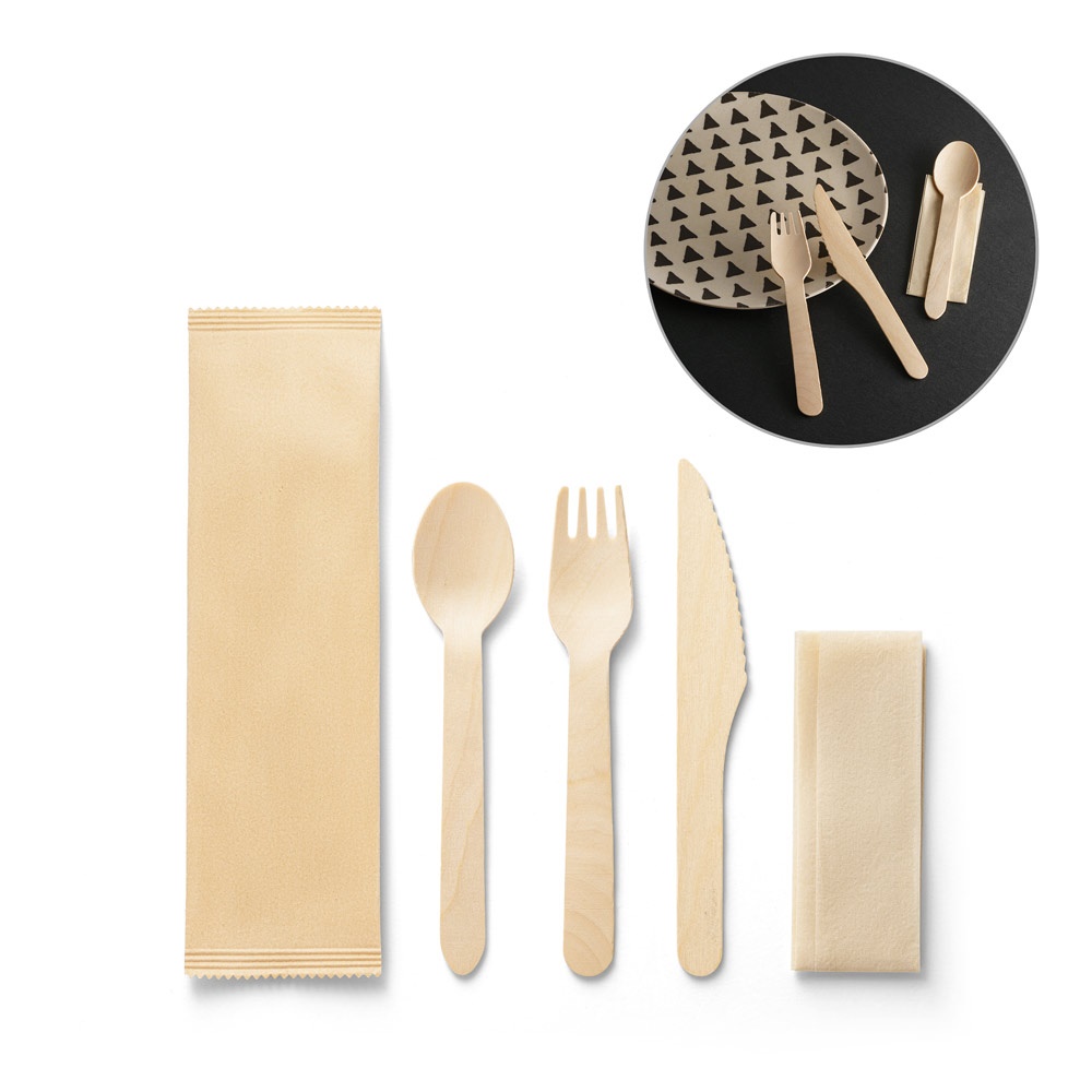 SUYA. Juego de cubiertos de madera
