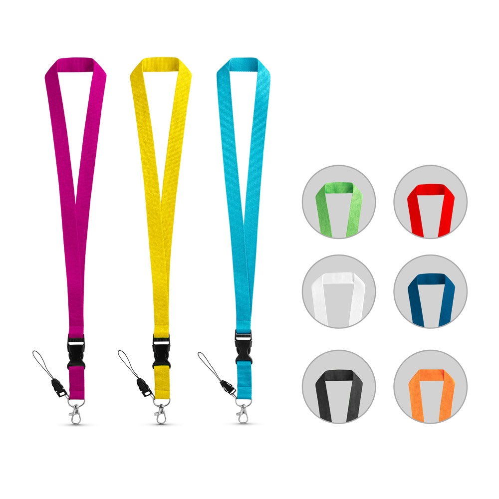 ANQUETIL. Lanyard de poliéster con mosquetón metálico