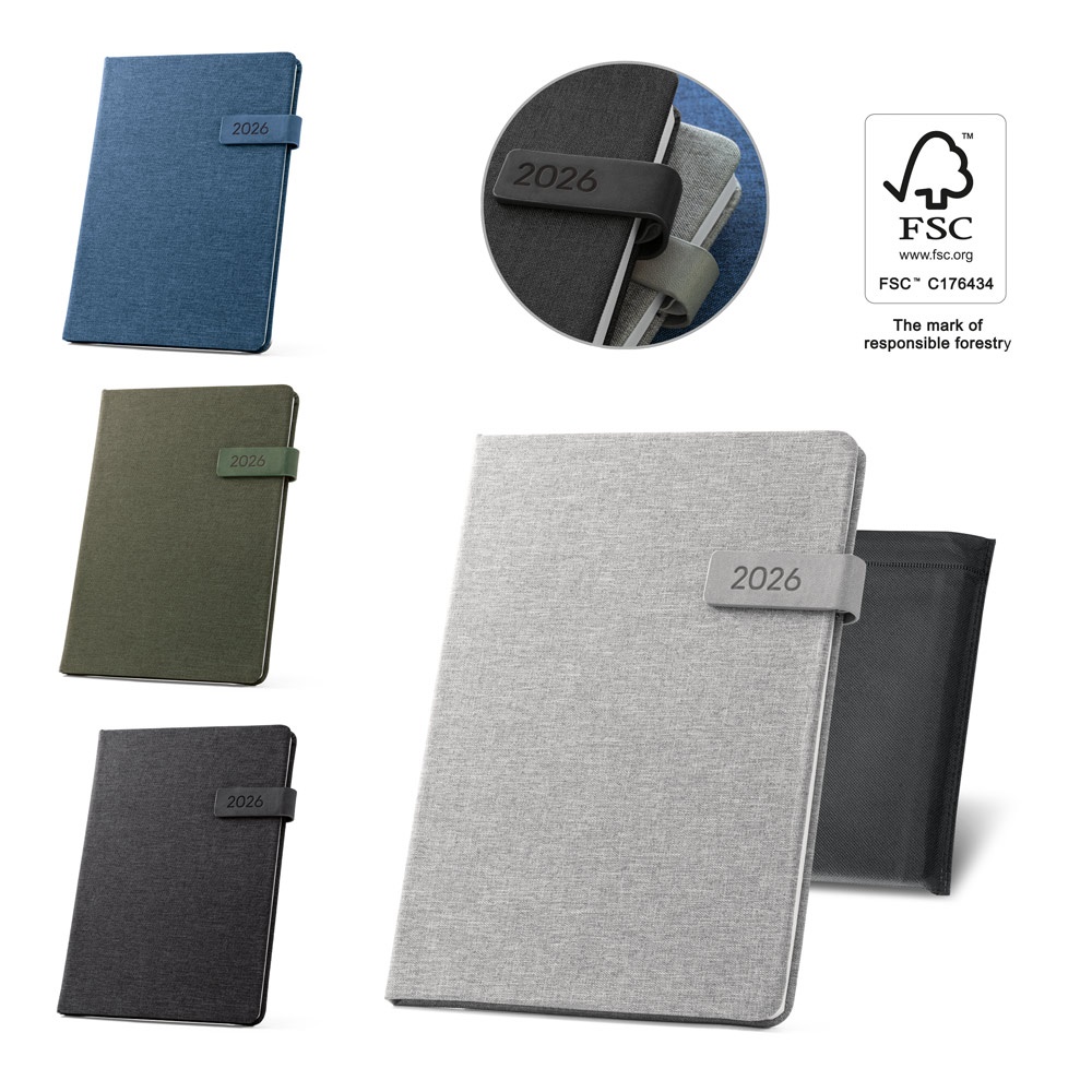 ANDRESEN B5. Agenda en poliéster reciclado (100% rPET)