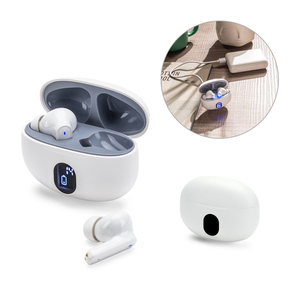 CAETANO. Auriculares inalámbricos con 4 horas de autonomía en ABS reciclado (100% rABS)