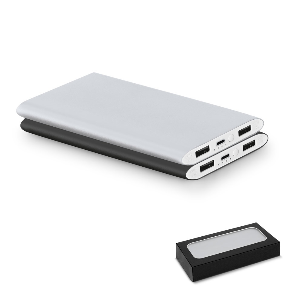 NOBEL. Power bank 7'200 mAh, fabricado en aluminio reciclado (100% rAL)