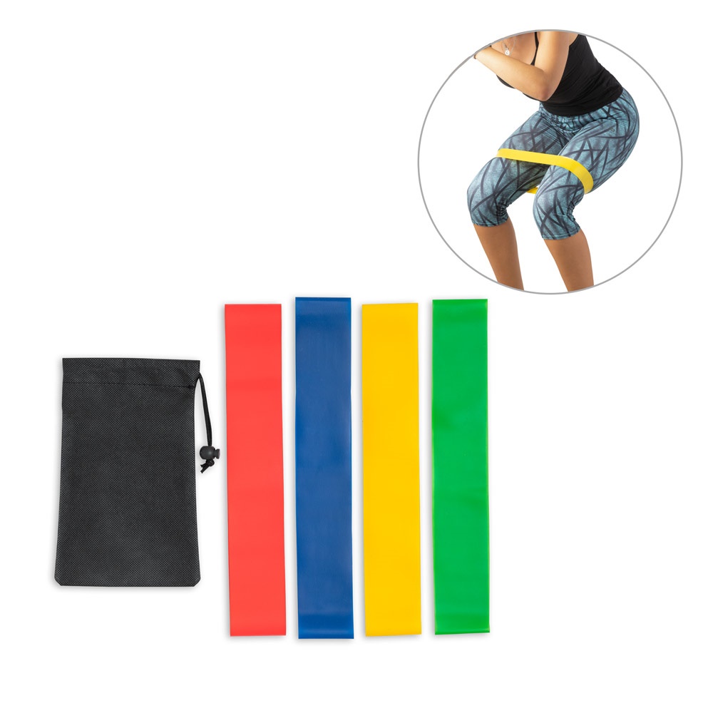 BURPEE. Juego de bandas elásticas de resistencia con bolsa de tela no tejida