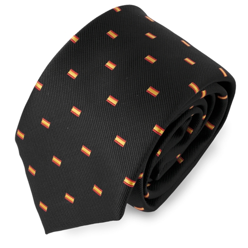 CORBATA BANDERA ESPAÑA NEGRA