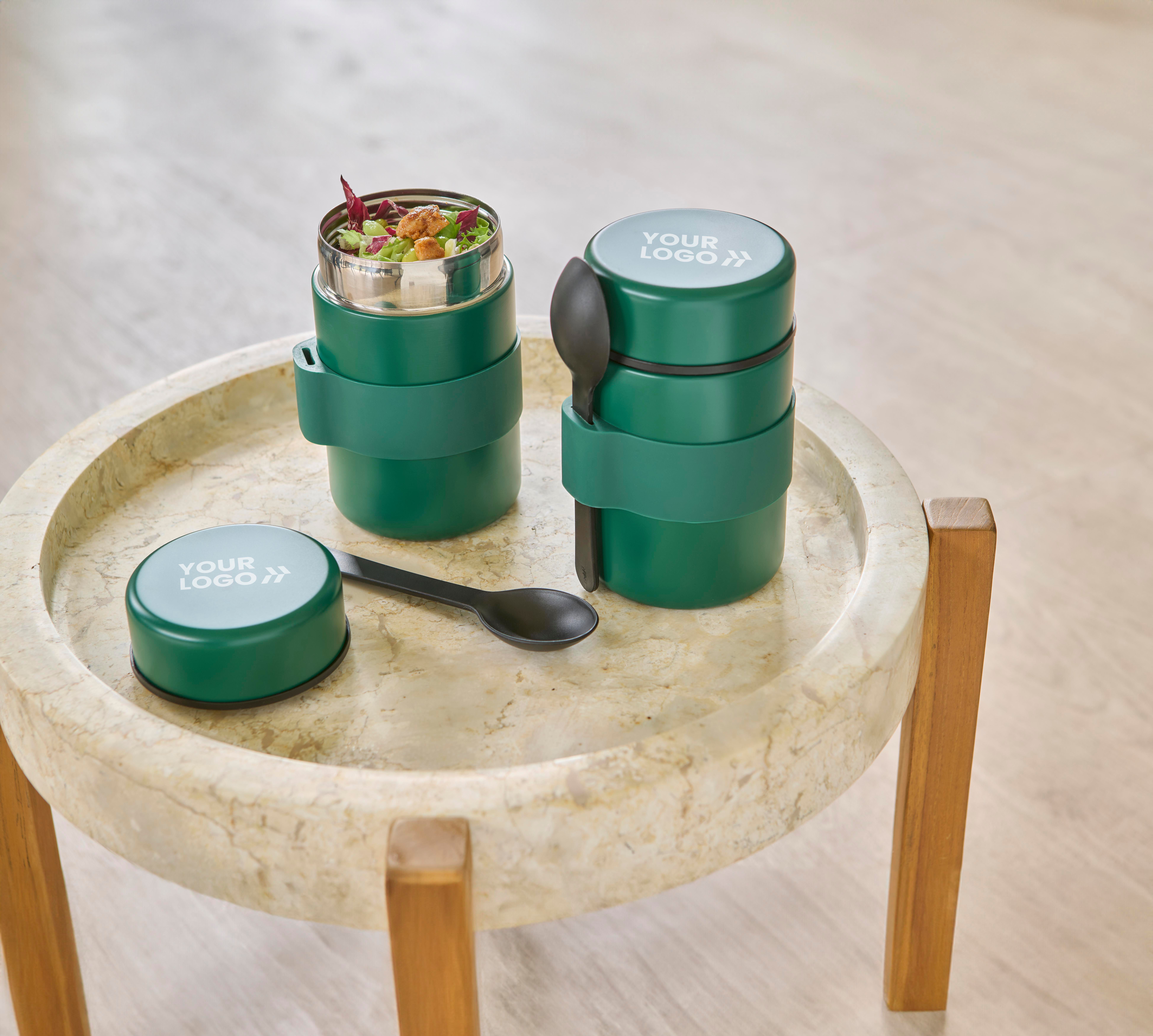 Vaso termo de acero inox. con cuchara Niko