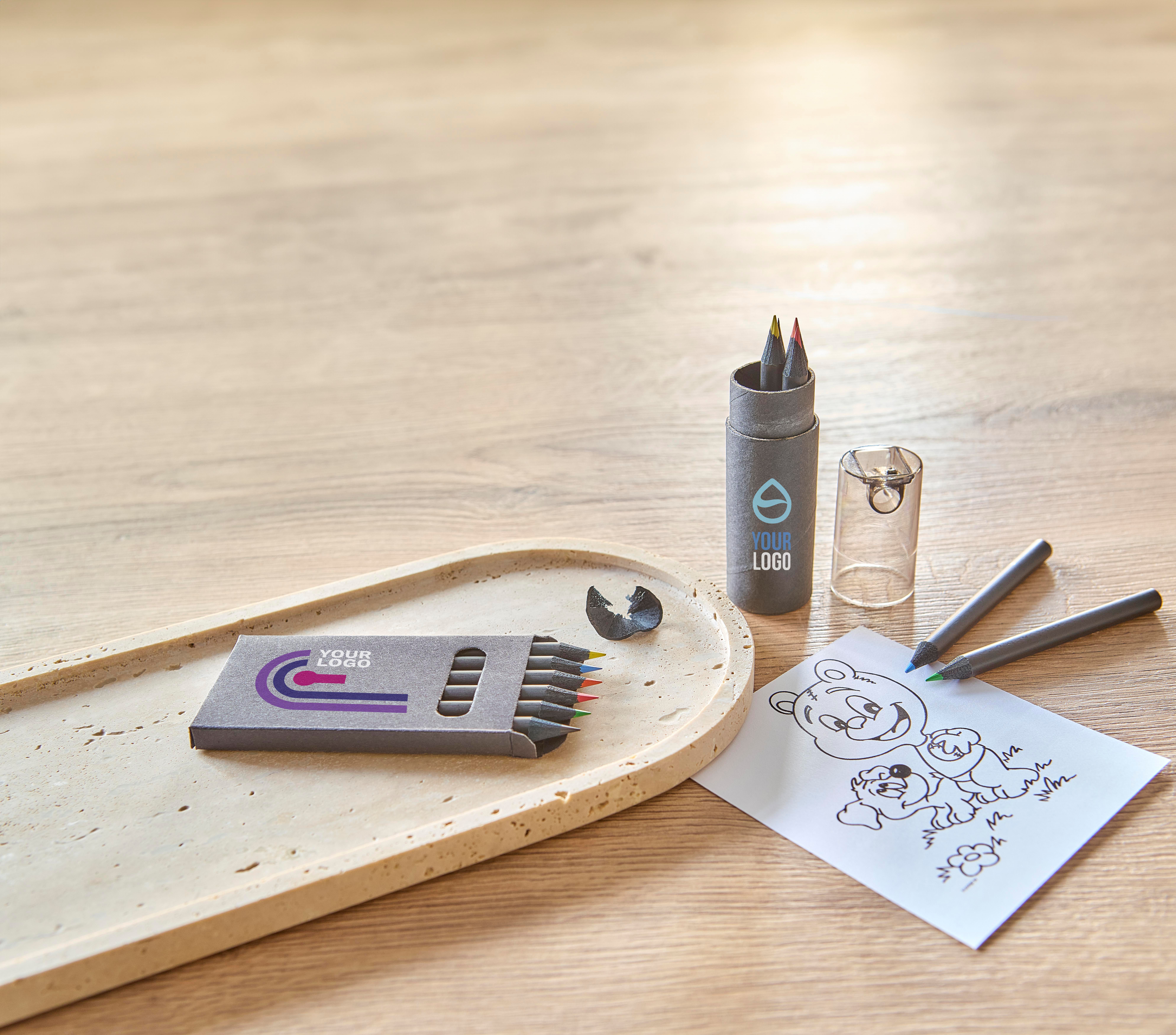 Set de escritura en tubo de cartón reciclado Beate