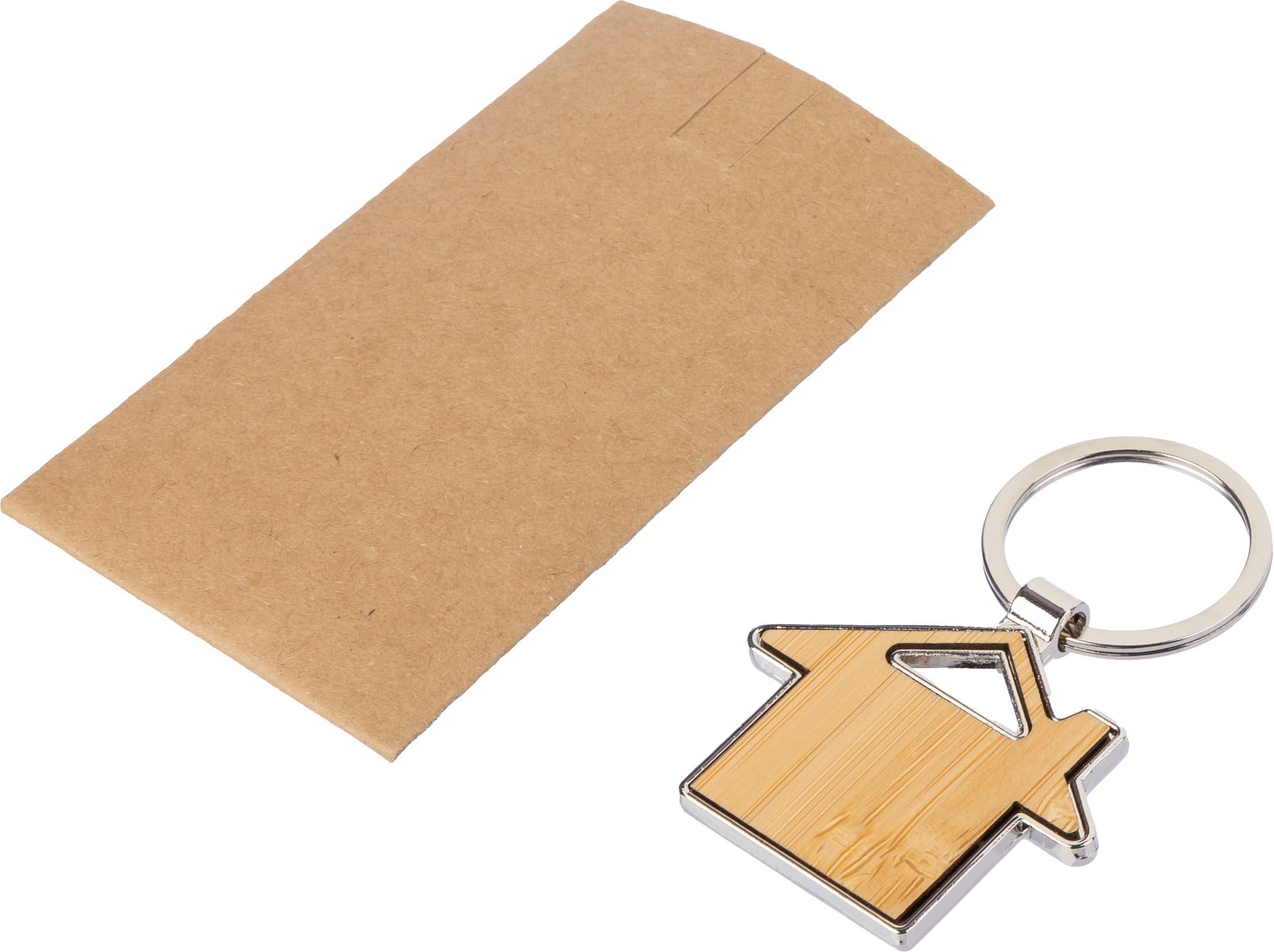 Llavero de zinc y bambú Bernd