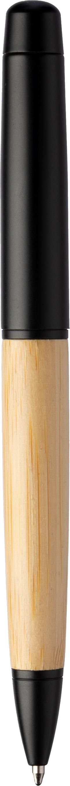 Bolígrafo giratorio de acero inox. y bambú Anke