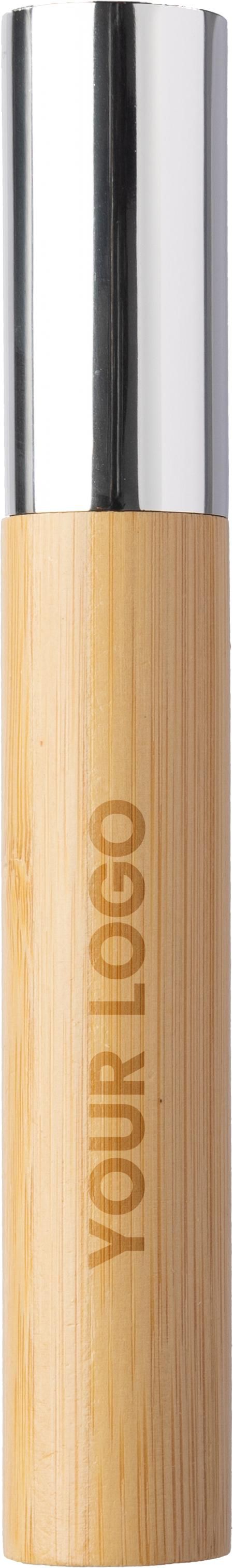 Bolígrafo giratorio de acero inox. y bambú Anke