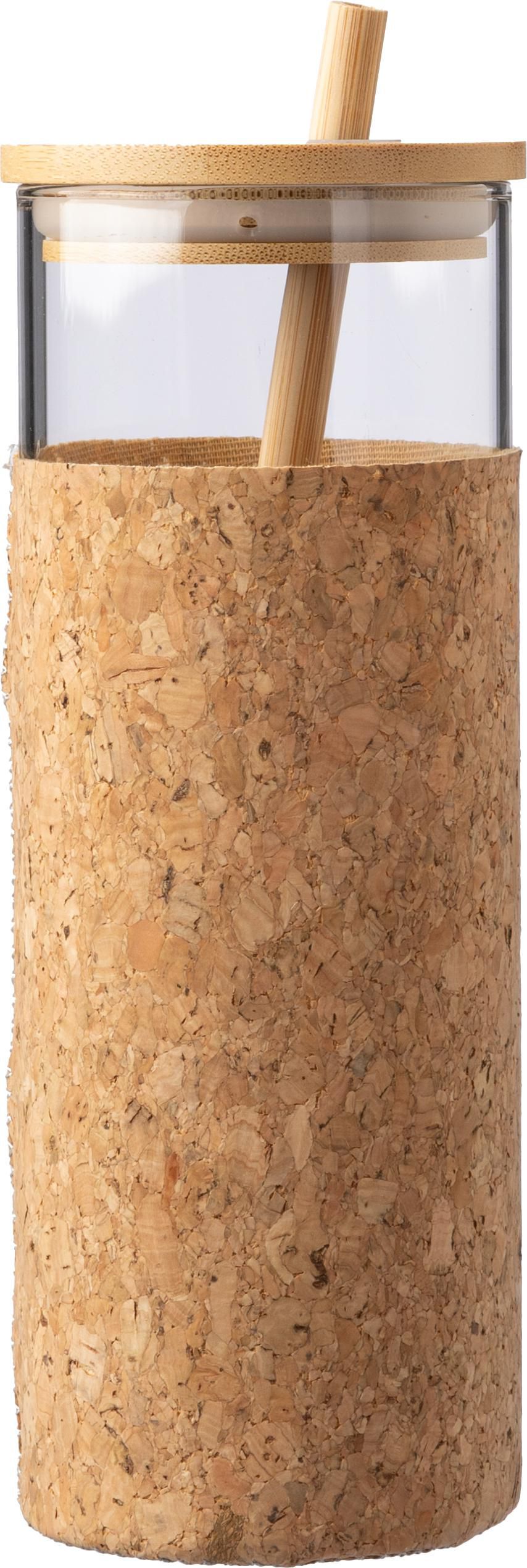 Vaso de vidrio y corcho Marlies
