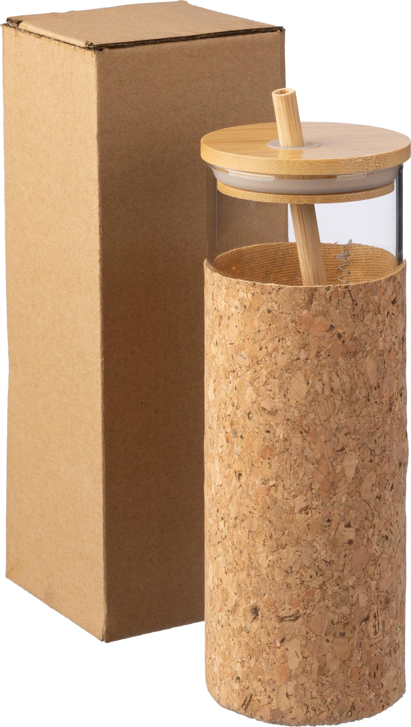 Vaso de vidrio y corcho Marlies