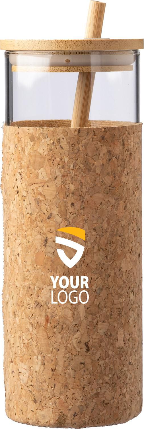 Vaso de vidrio y corcho Marlies