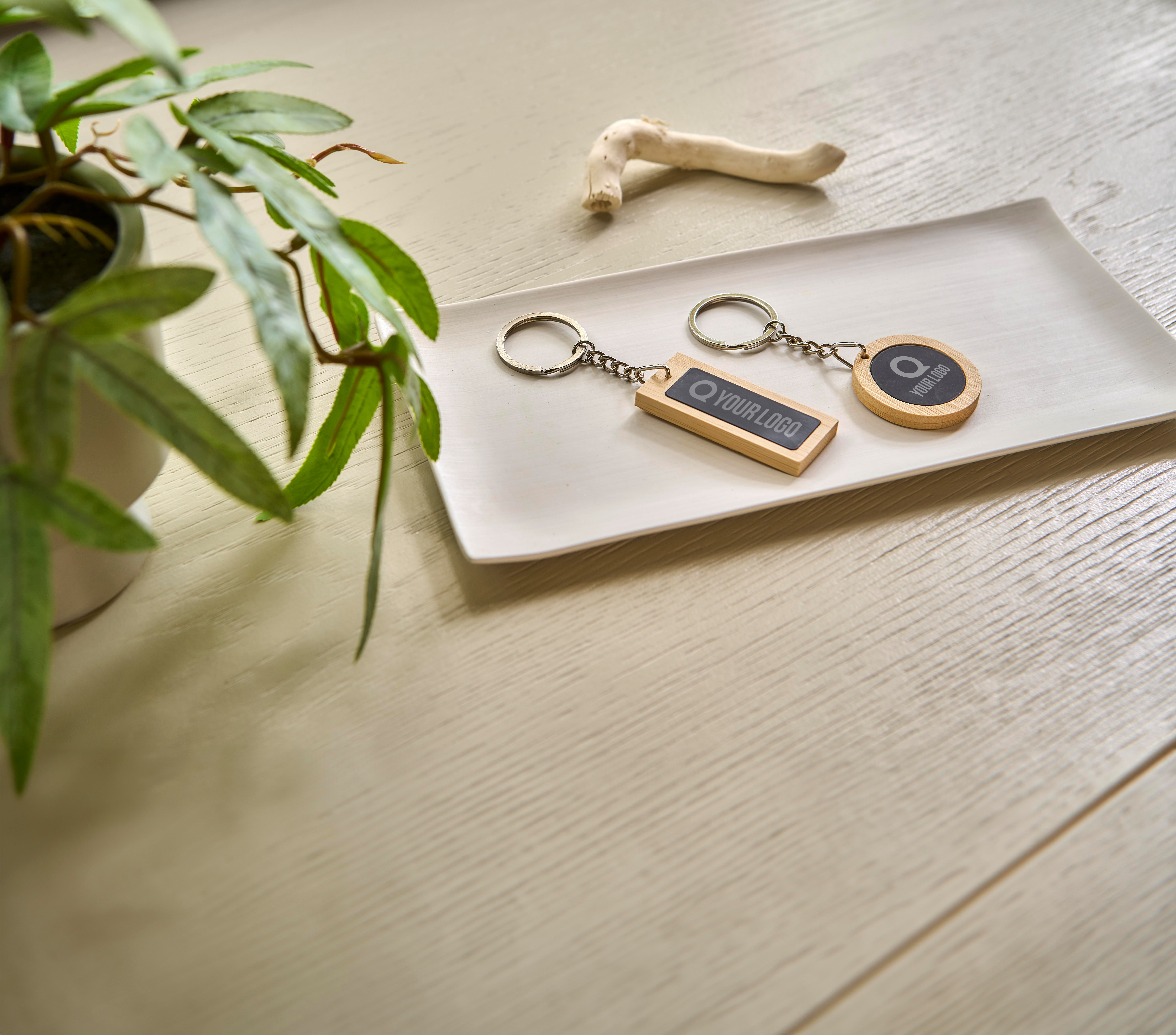 Llavero rectangular de bambú Geoffrey