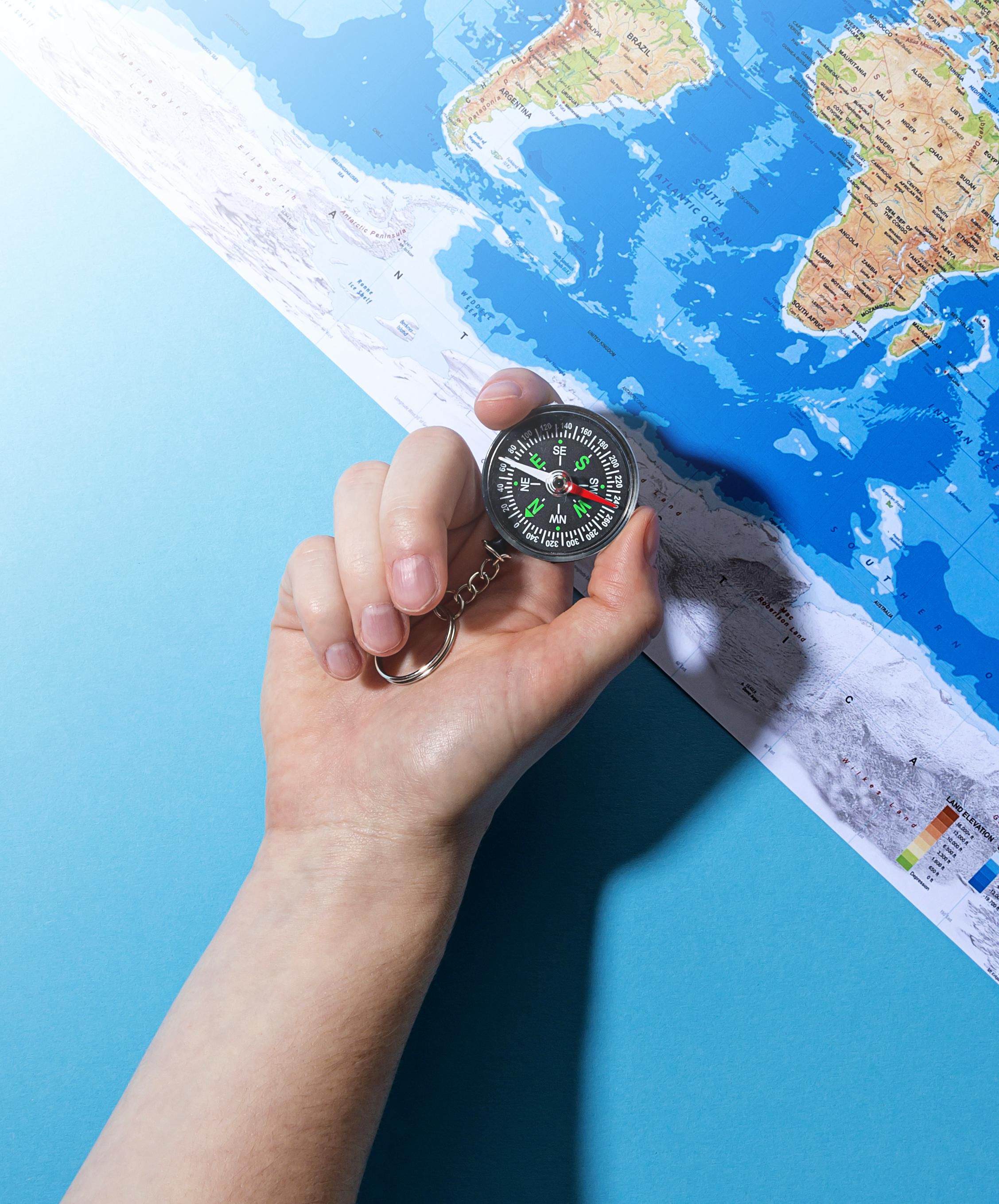 Llavero de ABS con brújula Samara