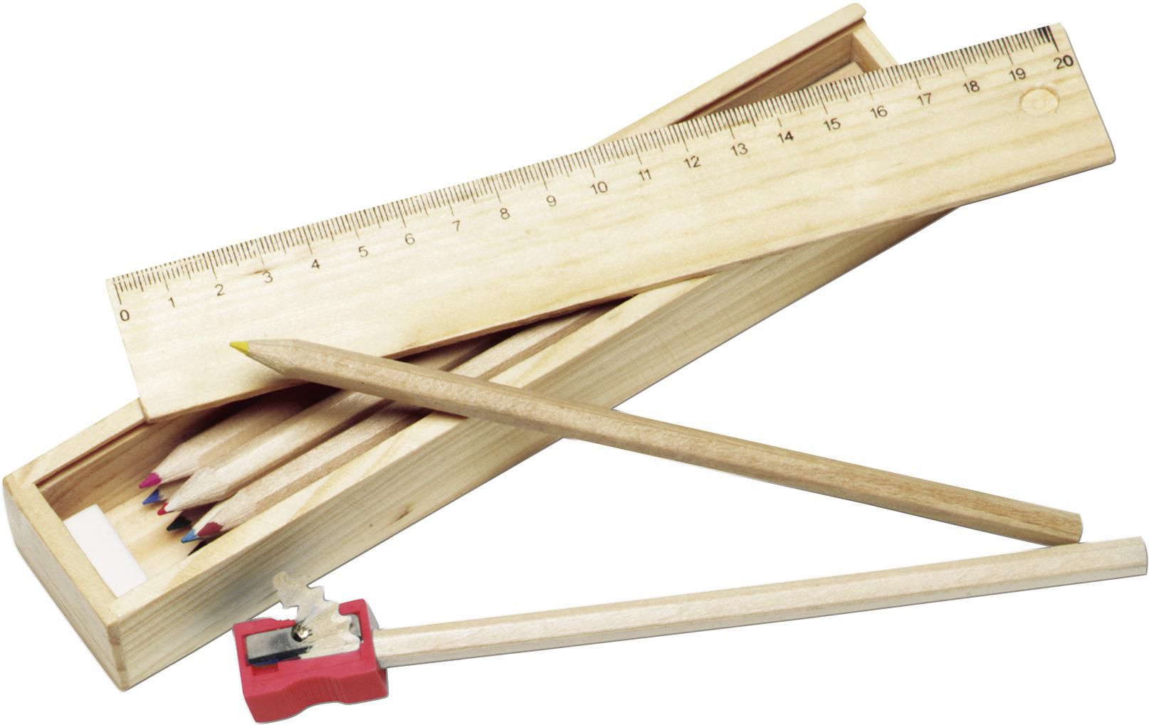 Estuche de madera con set de escritura Carmelita