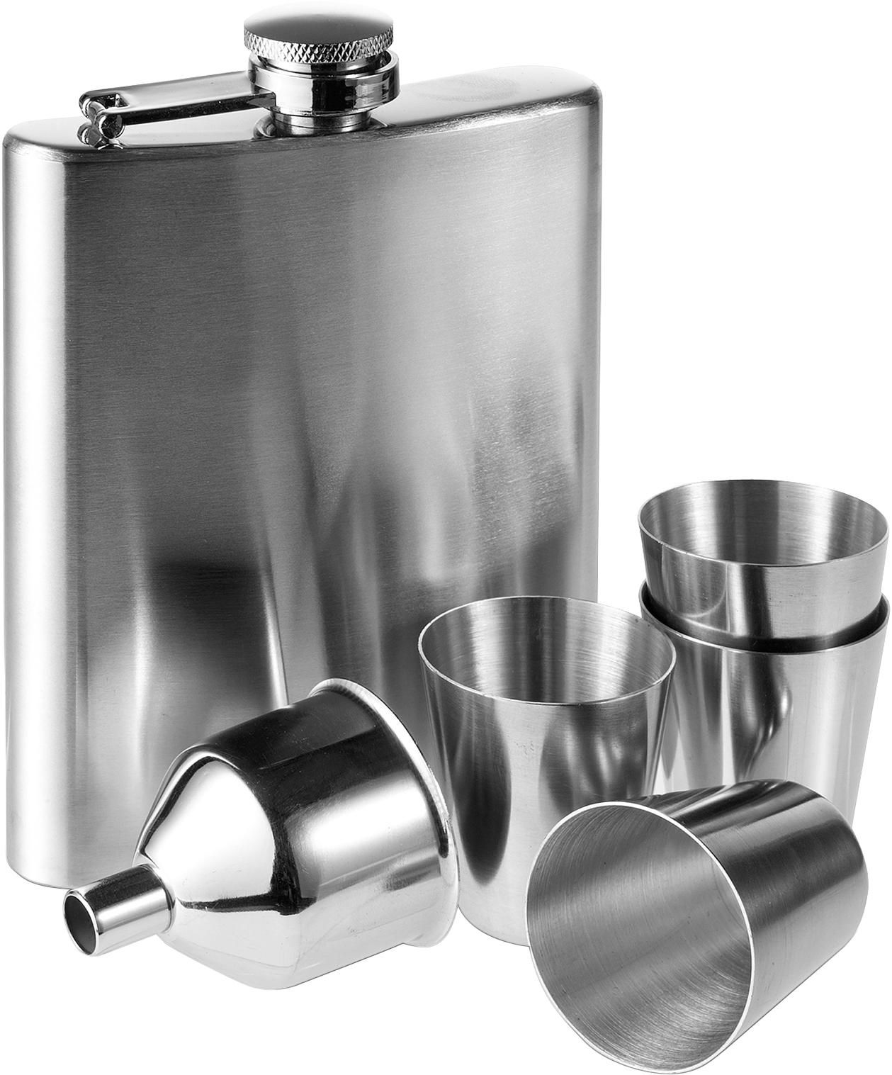 Set con petaca de acero inox. Brittany