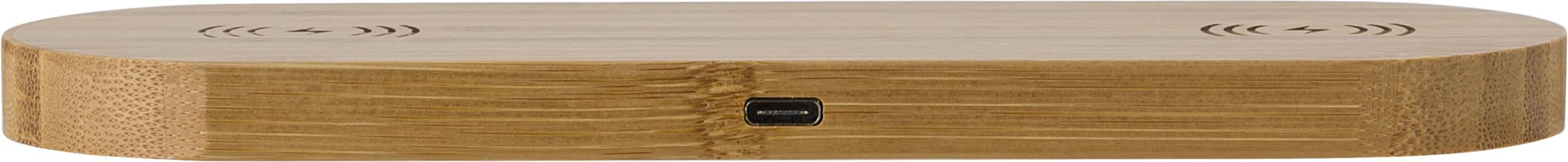 Cargador doble inalámbrico de bambú Tatum