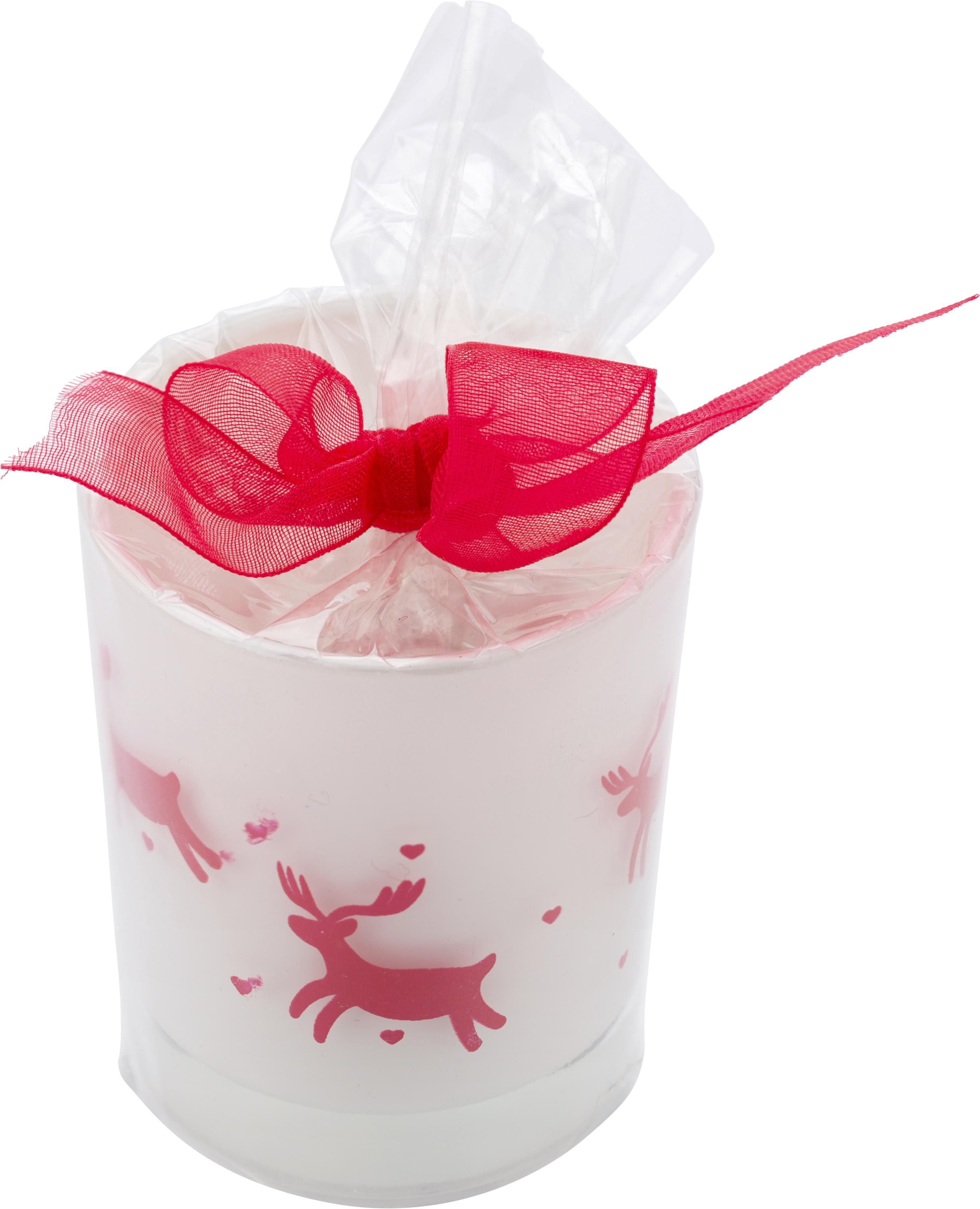 Vaso de cristal con vela y decorado navideño. Kirsten