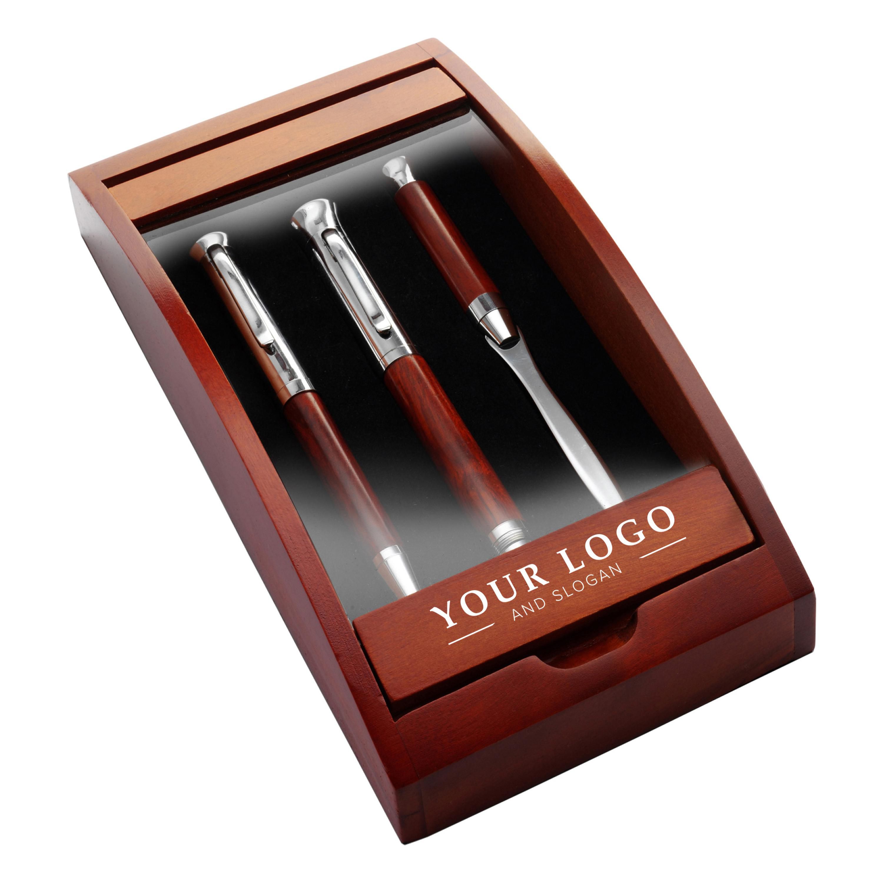 Set de escritura, de madera Paulette