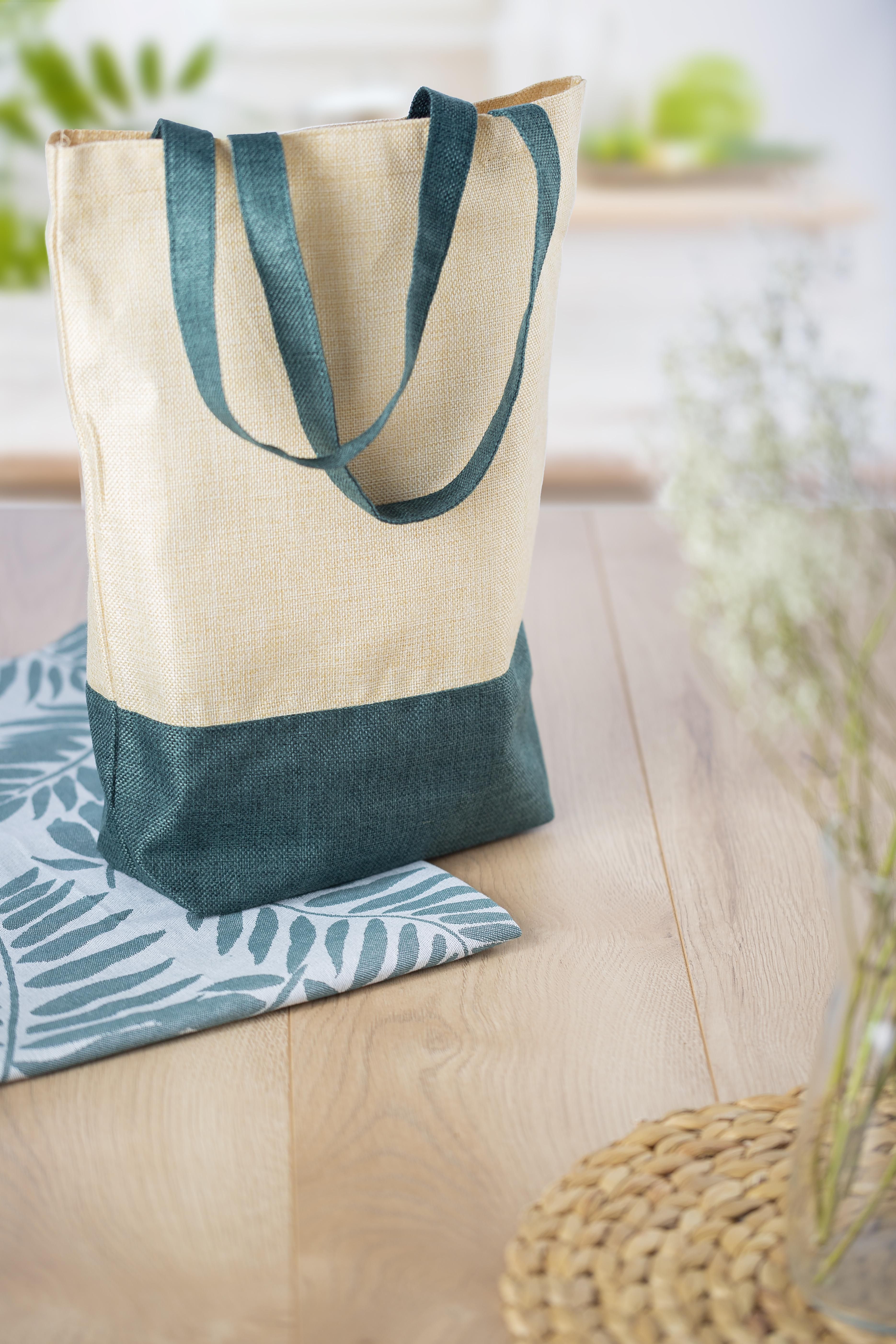 Bolsa símil lino, de poliéster Helena