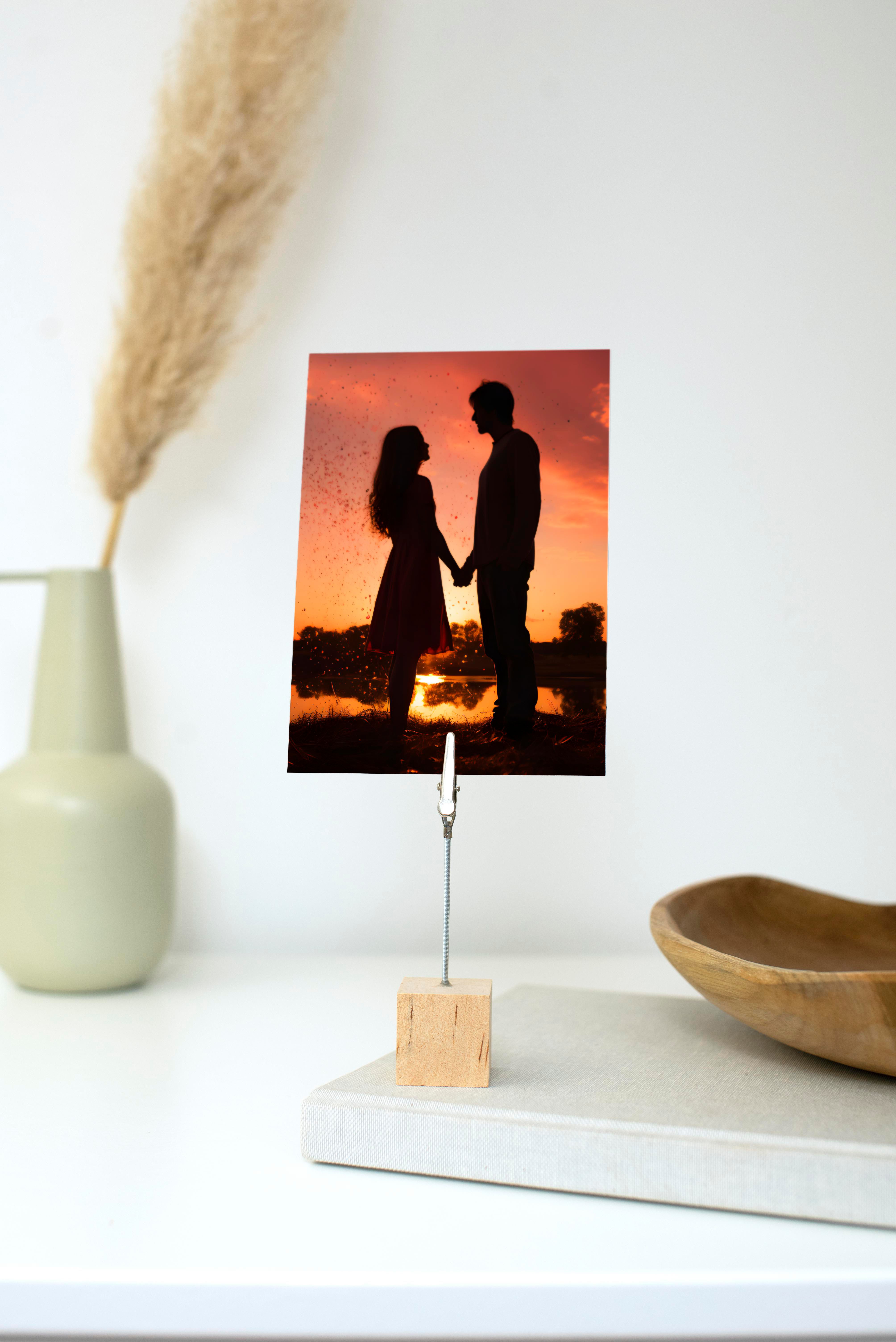 Soporte de madera con pinza Malia