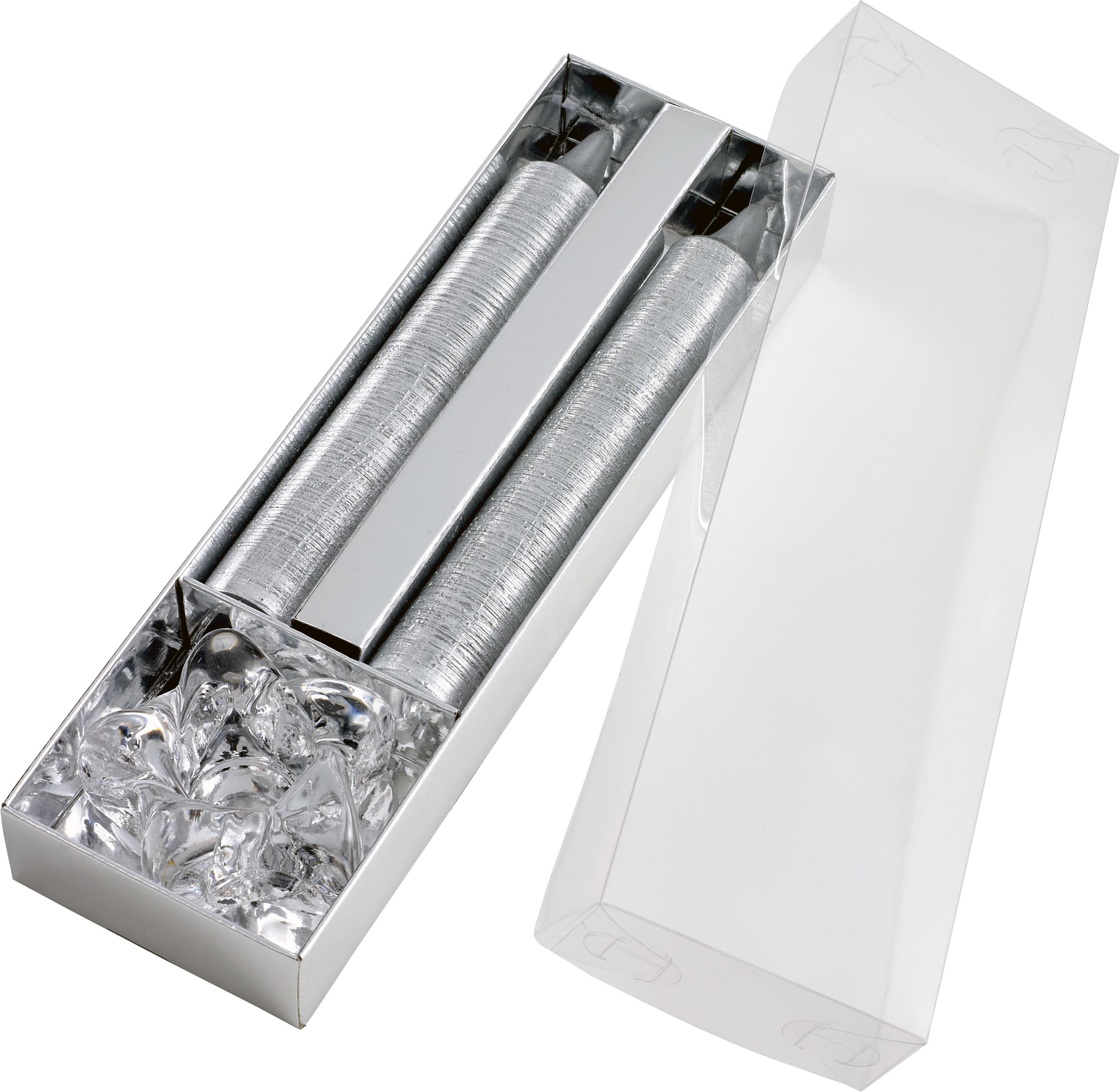 Dos velas de purpurina en portavelas Alexia