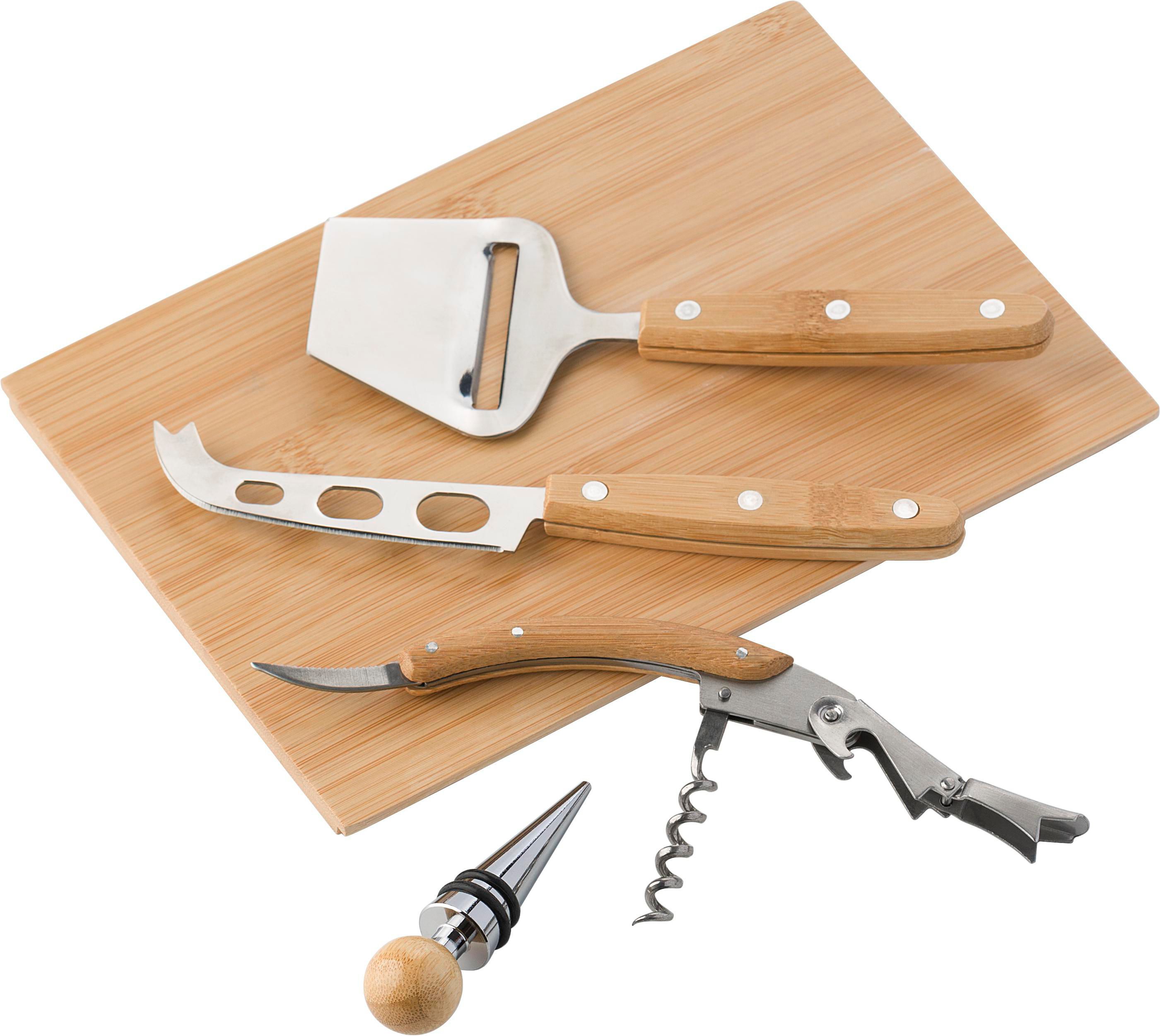 Set de vino y queso de bambú Patrick