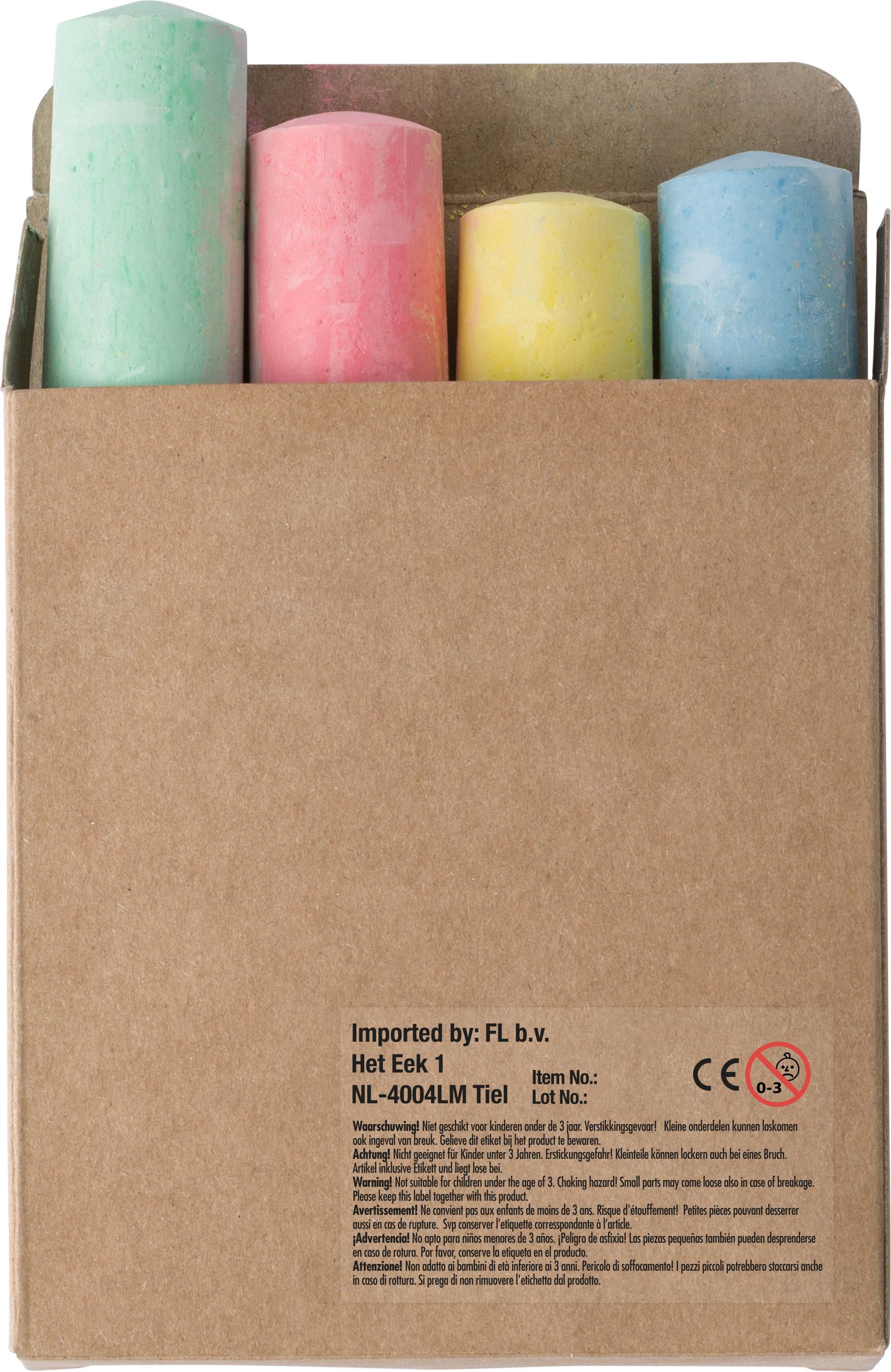 Caja de cartón con 4 tizas Orville