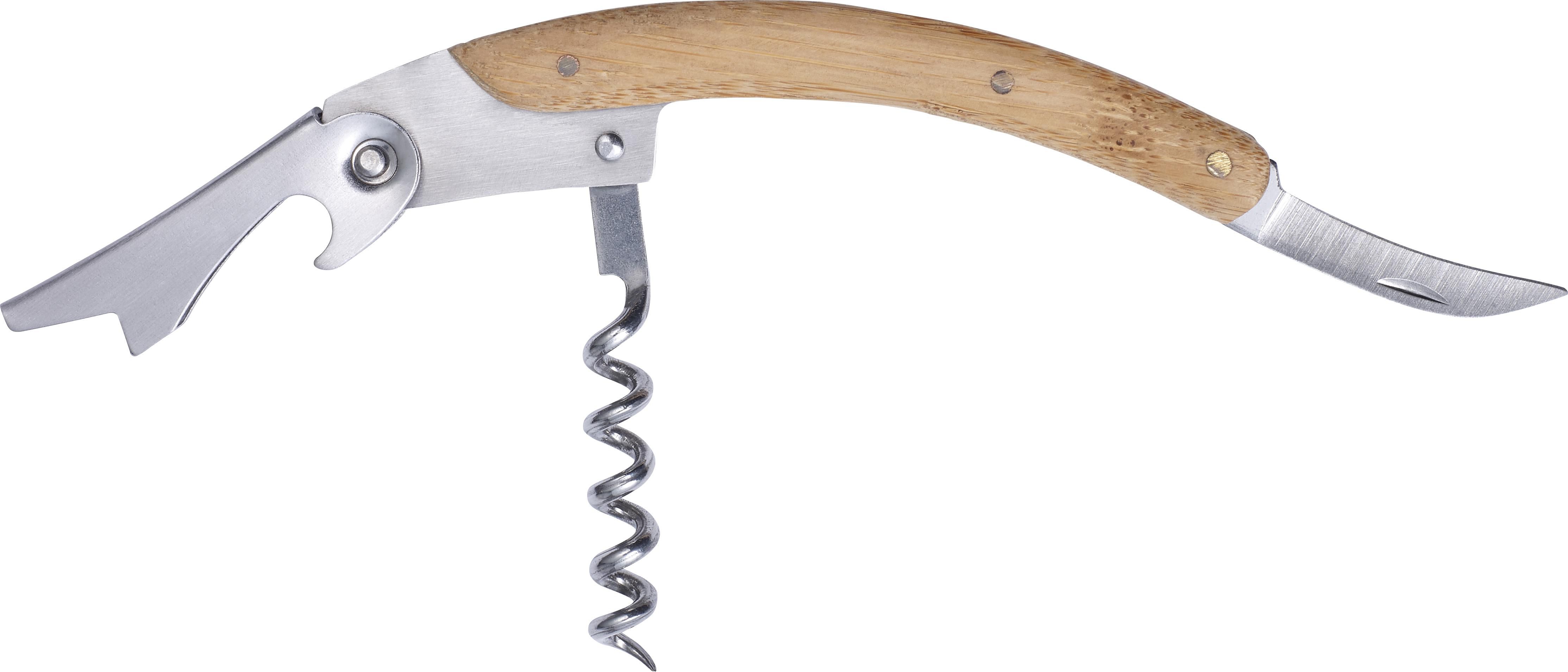 Set de vino de bambú y acero inox. Leonie