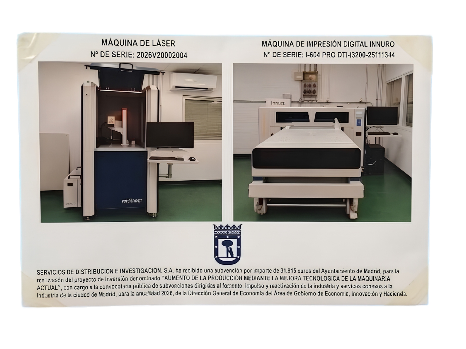 Subvencion maquinaria
